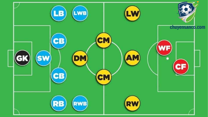 Có nhiều kiểu tiền vệ với vị trí, nhiệm vụ khác nhau
